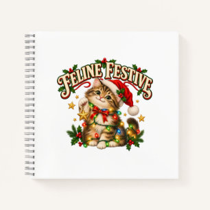 Feline Festive Funny Christmas Kitten Mug Notebook