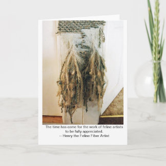 Feline Fibre Art Note Card