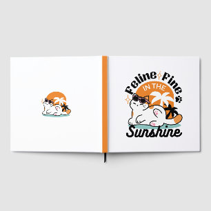 Feline Fine in the Sunshine – Relaxed Tropical Cat Guest Book