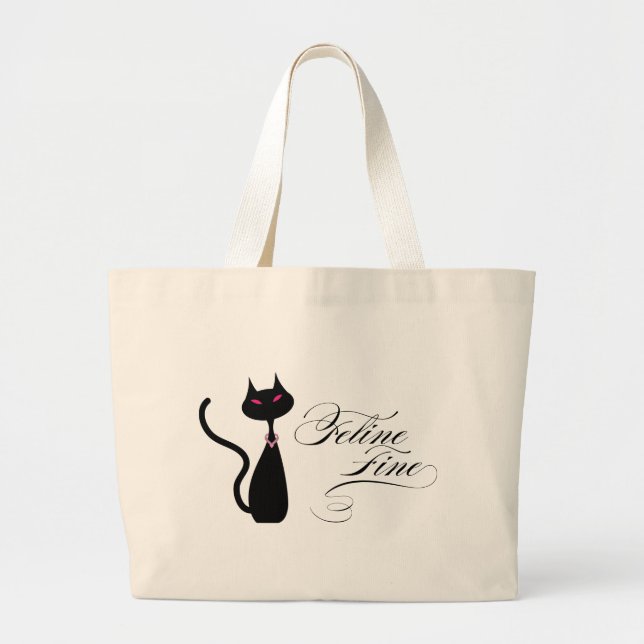 Feline Fine Large Tote Bag (Front)