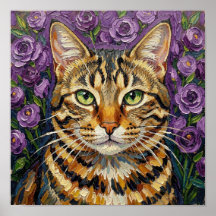 Feline & Floral | Cute Artistic Cat