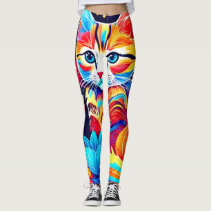Feline Floral Fantasy Leggings