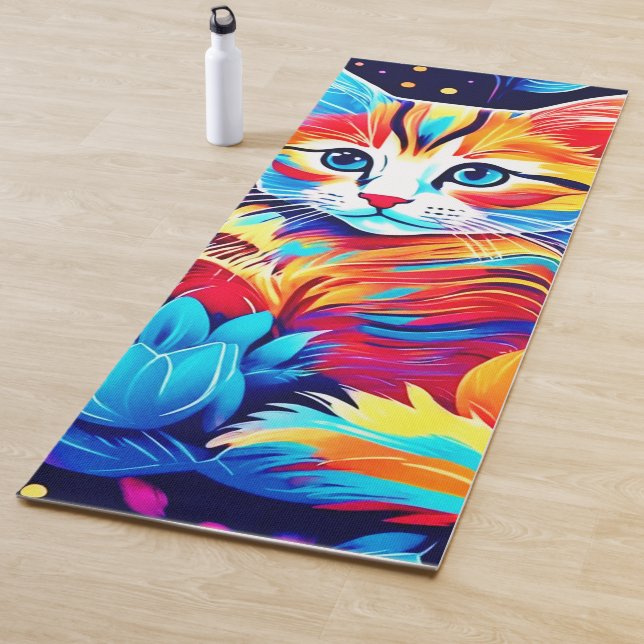 Feline Floral Fantasy Yoga Mat (In Situ)