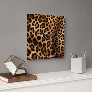 Feline Freckles Square Wall Clock