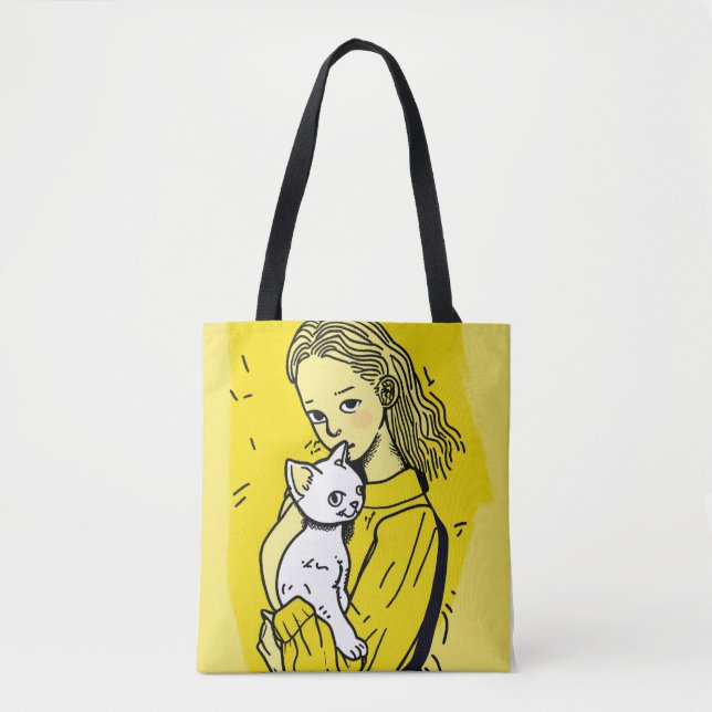 "Feline Friend Carryall: Chic Tote" Tote Bag (Front)