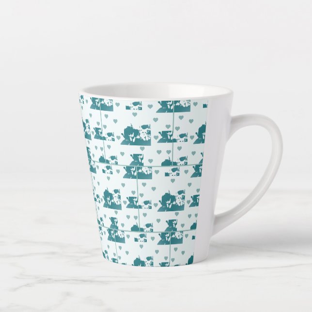 Feline friends. latte mug (Right)