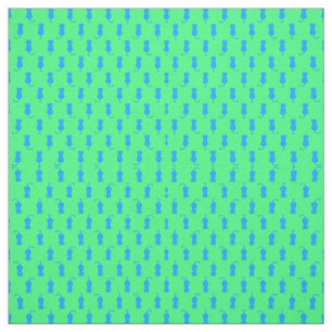 Feline Fun Forever Whimsical Blue Cats Lime Green Fabric