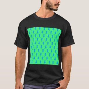 Feline Fun Forever Whimsical Blue Cats Lime Green T-Shirt