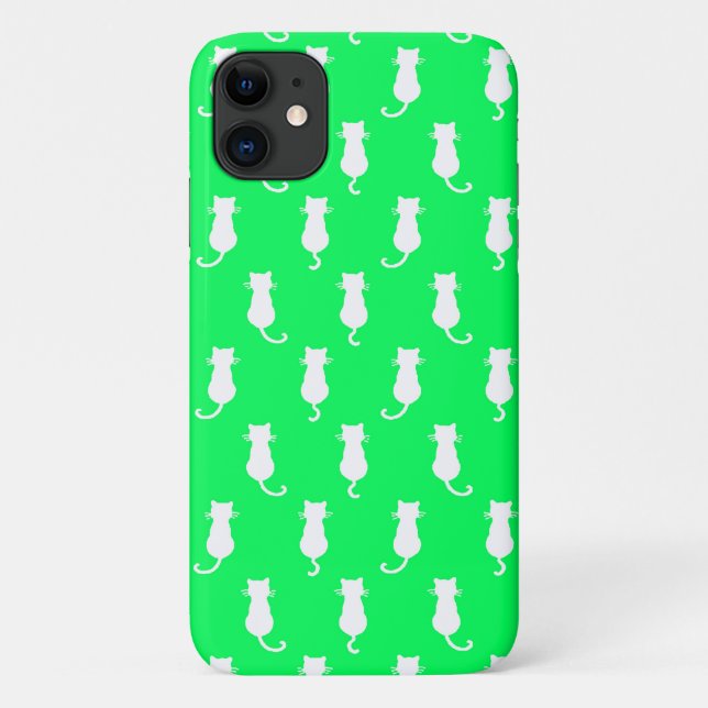 Feline Fun Forever Whimsical Cats Green Case-Mate iPhone Case (Back)
