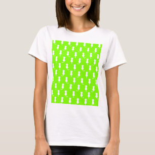 Feline Fun Forever Whimsical Cats White Cat Lime T-Shirt