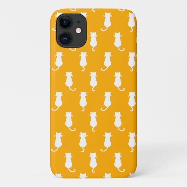 Feline Fun Forever Whimsical Cats White On Tangeri Case-Mate iPhone Case (Back)