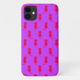  Feline Fun Forever Whimsical Red Cats Lilac Case-Mate iPhone Case