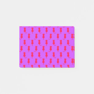 Feline Fun Forever Whimsical Red Cats Lilac Post-it Notes