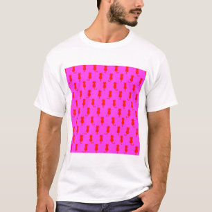 Feline Fun Forever Whimsical Red Cats Pink T-Shirt