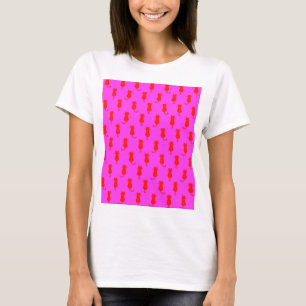 Feline Fun Forever Whimsical Red Cats Pink T-Shirt