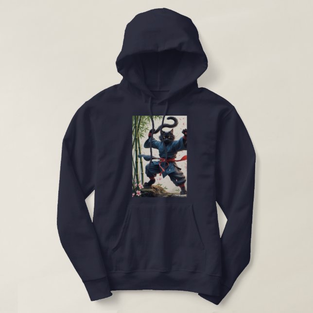 Feline Fury: The Kung Fu Master" Hoodie (Design Front)