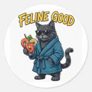 Feline Good Funny Cat Sticker