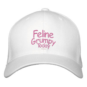 Feline Grumpy Today Embroidered Hat