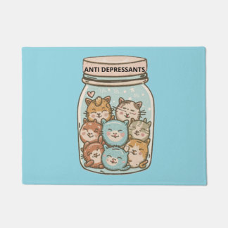 Feline Happiness Bottle Doormat