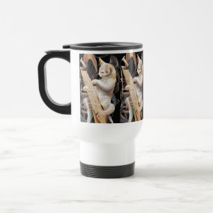Feline Harmony – Surreal Cat Art Travel Mug