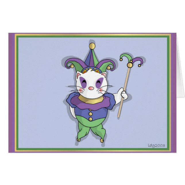 Feline Jester Card (Front Horizontal)