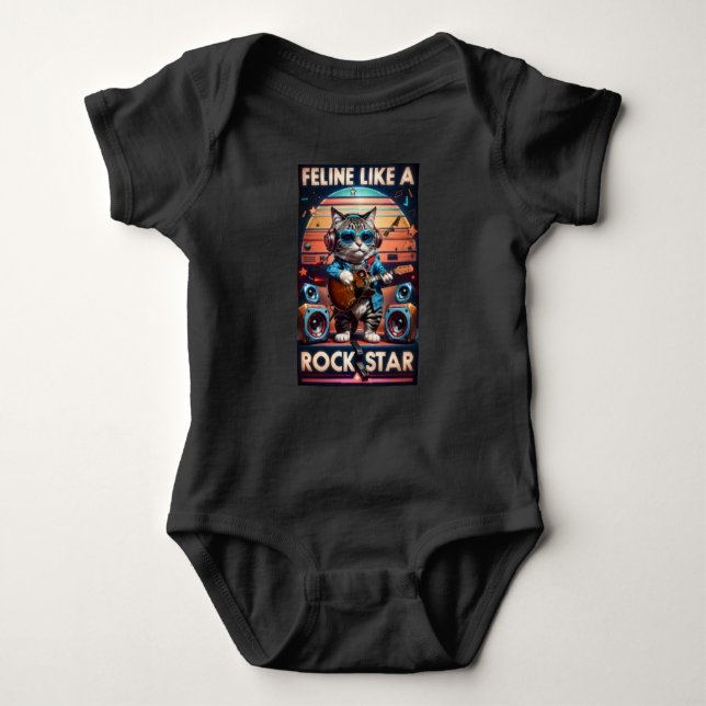 Feline like a Rock Star Baby Bodysuit (Front)