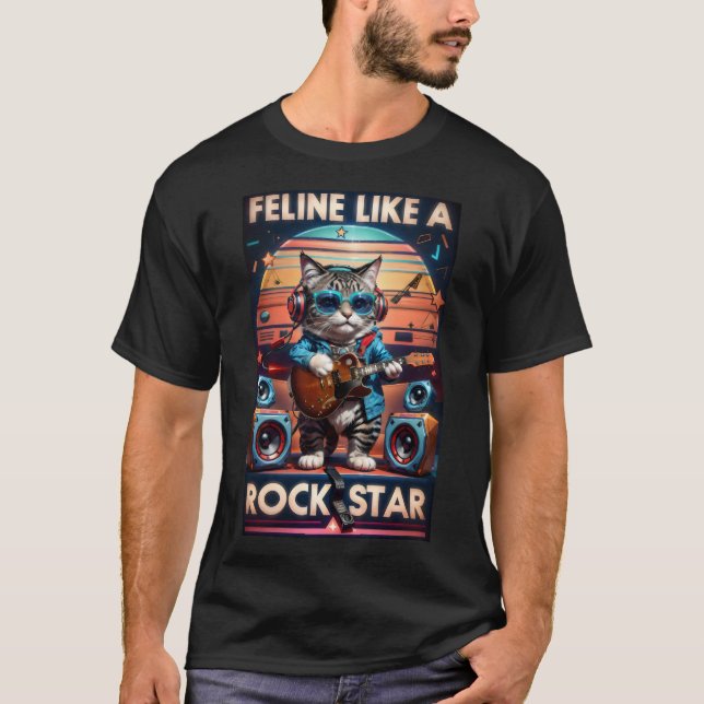Feline Like a Rock Star  T-Shirt (Front)