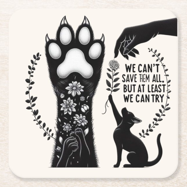 Feline Lover's Delight Square Paper Coaster (Front)