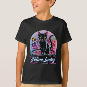 Feline Lucky Gambling Casino Cat Game Player & T-Shirt