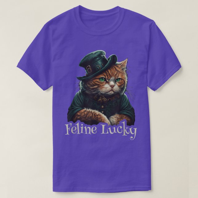 Feline Lucky St  T-Shirt (Design Front)