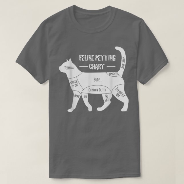 Feline Petting Chart Cat Apparel  T-Shirt (Design Front)