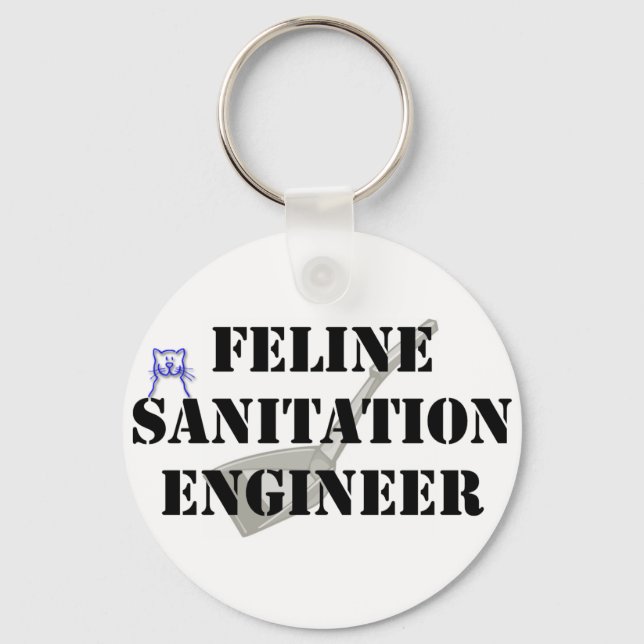 Feline Sanitation Engineer Key Ring (Front)
