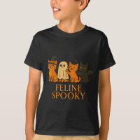 Feline spooky cats halloween witch ghost bat