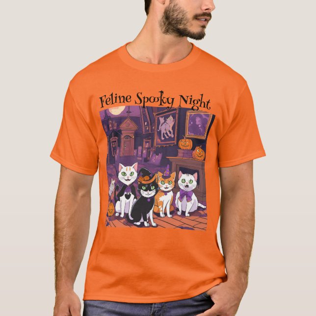 Feline Spooky Night T-Shirt (Front)