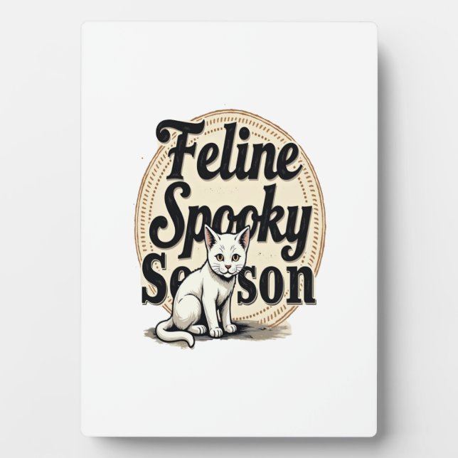 Feline Spooky Season Cat Plaque (Front)
