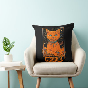 Feline Tarot Fortune Cosmic Cat Design Cushion