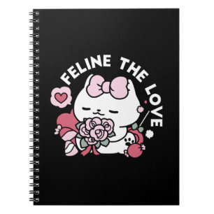 Feline the Love - Cute Valentine’s Cat Design Notebook