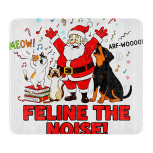 Feline the Noise: Santa’s Musical Mayhem Cutting Board