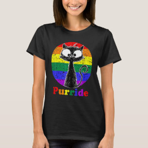 Feline The Purride Cat LGBT Gay Pride Cat  Rainbow T-Shirt
