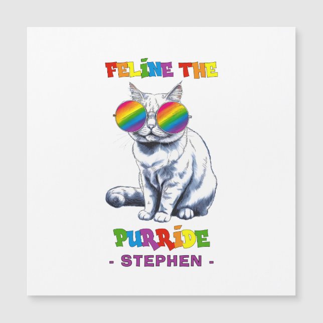 Feline The Purride - Cool Pride Cat LGBTQ (Front)