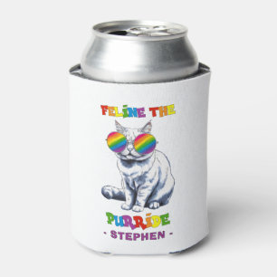 Feline The Purride - Cool Pride Cat LGBTQ Can Cooler