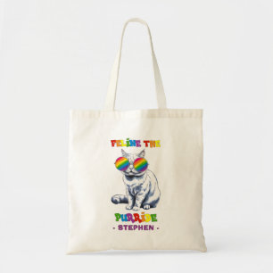 Feline The Purride - Cool Pride Cat LGBTQ Tote Bag