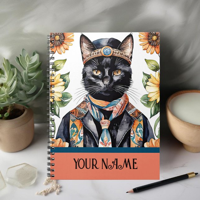 Feline with Scarf Spiral Photo Notebook (Creator Uploaded)