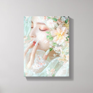 Feline Woman - Stylish Digital Art Canvas Print