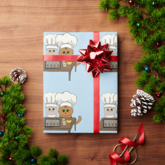 Feline Xmas Cookies Wrapping Paper