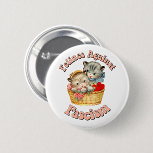Felines Against Fascism 6 Cm Round Badge