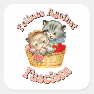 Felines Against Fascism Square Sticker