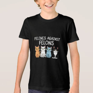 Felines against felons Trump Harris Election Cat Tri-Blend Shirt
