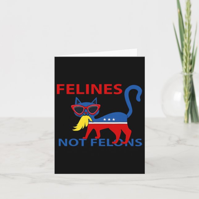 Felines Not Felons Funny Kamala Cat Lady With Trum Card (Front)