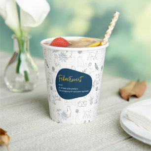 Felinetrovert for cat lovers on a paper cups